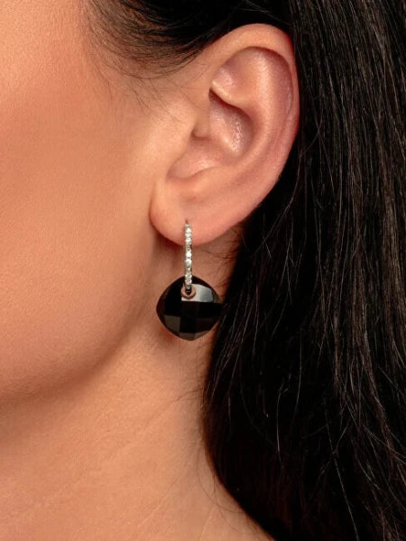 EAGEM07-CC Black Onyx Earring Pendants (Black) — view 4