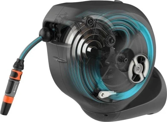 Gardena 18610-20 Wall-mounted Automatic Reel, Grey/Turquoise, -90° to 90° (Gray) — view 2