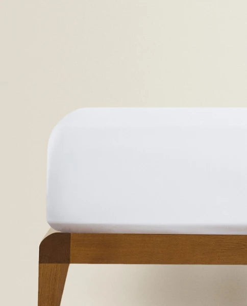 Zarahome Percale Fitted Sheet, 30 cm High (200 Thread Count) (90 x 200 x 30 cm / White) — view 12