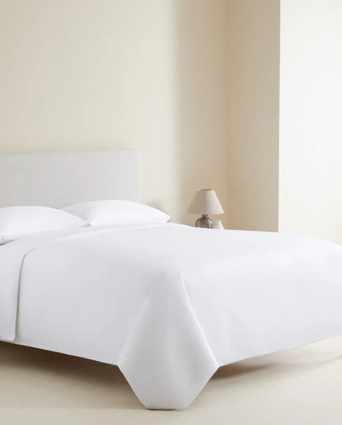 Zarahome Percale Duvet Cover (200 Thread Count) (150 x 220 cm / White)