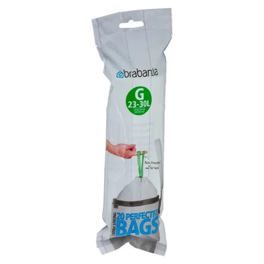 BRABANTIA PerfectFit 30L Bin Liners 20 Units (White)