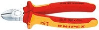 KNIPEX 70 06 125 Diagonal-cutting pliers, Chromium-vanadium steel, Plastic, Red/Orange, 12.5 cm, 121 g (Orange; Red)