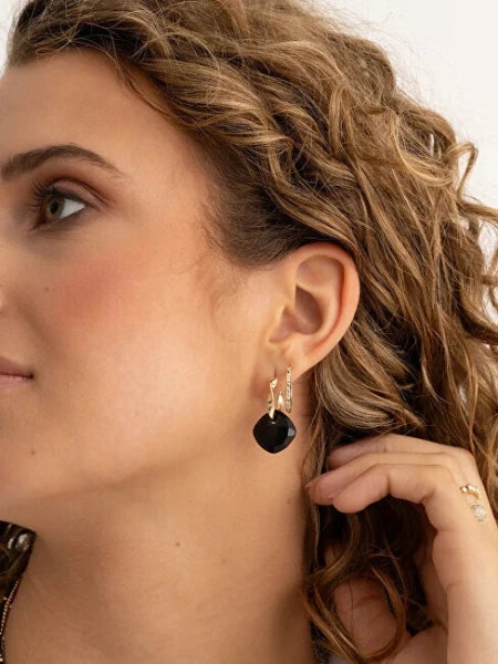EAGEM07-CC Black Onyx Earring Pendants (Black) — view 3
