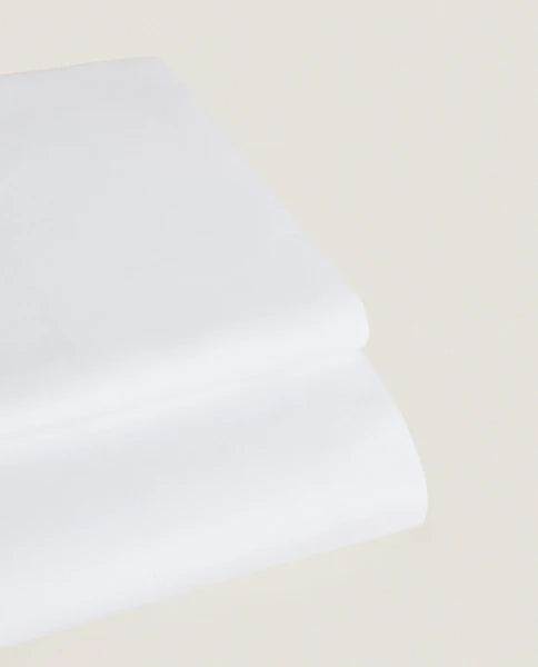 Zarahome Percale Cotton Flat Sheet (200 Thread Count) (160 x 280 cm / White) — view 10