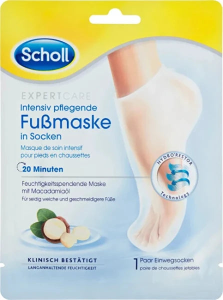 Scholl Nourishing Foot Mask with Macadamia Oil, Expert Care, 1 Pair