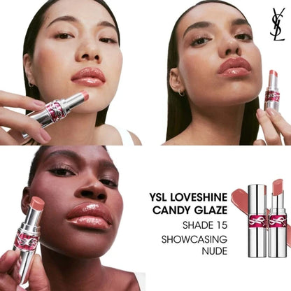 Yves Saint Laurent Candy Glaze Lip Gloss Stick (3.2 g / 15 SHOWCASING NUDE) — view 4