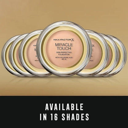 Max Factor Miracle Touch Skin Perfecting SPF 30 Powder Foundation with Hyaluronic Acid (11.5 g / Elfenbein, Gold) — view 12