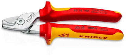 KNIPEX 95 16 160 Power Cable Cutter VDE, Stainless Steel, Red/Yellow, 1.5 cm, 50 mm², 165 mm (Red,Stainless — view 2