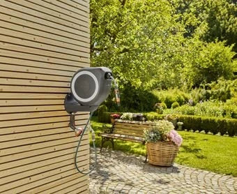 Gardena RollUp Wall-Mounted Automatic Reel, Black/Grey, -90° to 90° (Gray) — view 3
