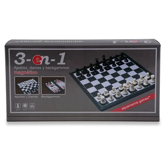 Aquamarine Magnetic Checkers Board Game (Multicolor)