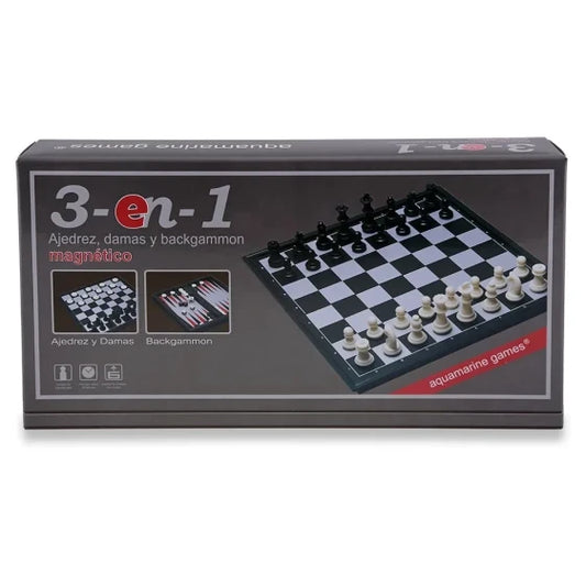 Aquamarine Magnetic Checkers Board Game (Multicolor)
