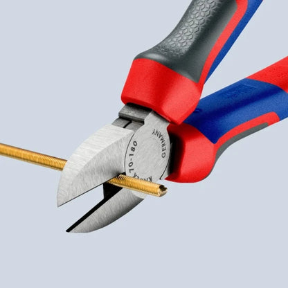 KNIPEX 70 02 180 Diagonal-Cutting Pliers, Chromium-Vanadium Steel, Plastic, Blue/Red, 18 cm, 252 g (Blue) — view 2