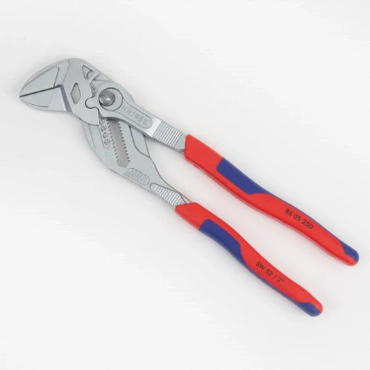 KNIPEX 86 05 250 Slip-joint pliers, 25 cm, 4.6 cm, chromium-vanadium steel, plastic handles, blue/red