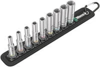 Wera 05004525001 Socket set 1/4" Metric 9 sockets: 5, 5.5, 6, 7, 8, 10, 11, 12, 13 mm - 5 cm (Black)