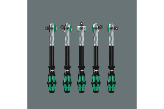 Wera 8100 SA 6 Socket Wrench Set, 1/4" Drive Ratchet Handle, 1 pc, Black/Chrome/Green (110 x 60 x 205 mm / Gray) — view 13