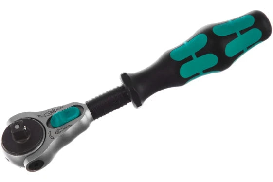Wera 8100 SA 6 Socket Wrench Set, 1/4" Drive Ratchet Handle, 1 pc, Black/Chrome/Green (110 x 60 x 205 mm / Gray) — view 5