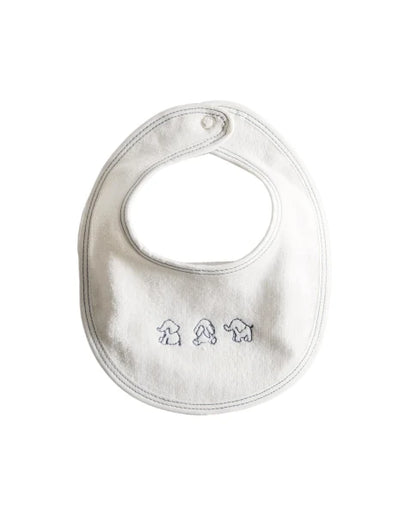 Zarahome Velour Baby Elephant Bib (18 x 20 cm / White) — view 6