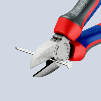 KNIPEX 70 02 180 Diagonal-Cutting Pliers, Chromium-Vanadium Steel, Plastic, Blue/Red, 18 cm, 252 g (Blue) — view 3