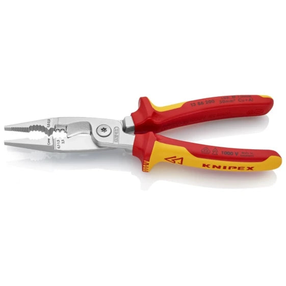 KNIPEX 13 86 200 Needle-nose Pliers, Steel/Plastic, Orange/Red, 200 mm, 280 g (Orange; Red) — view 3