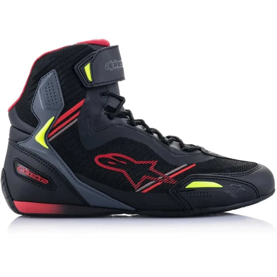 Alpinestars FASTER-3 RIDEKNIT Motorcycle Boots Fluo Yellow/Red/Black (9) — view 3