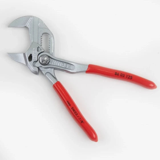 KNIPEX 86 03 125 Slip-joint pliers 12.5 cm, 2.3 cm, chromium-vanadium steel, plastic, red (Red) — view 3