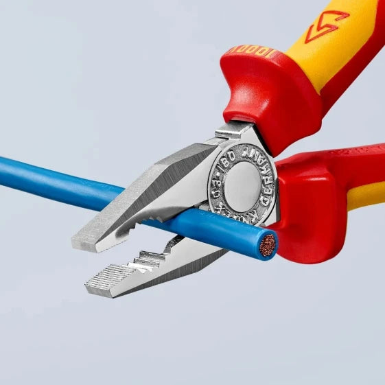 KNIPEX 03 06 160 Lineman's Pliers 16 cm, 1.6 cm, Steel, Plastic, Red/Orange (Orange; Red) — view 4