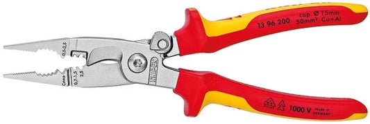 KNIPEX 13 96 200 Needle-nose pliers, Steel/Plastic, Red/Orange, 20 cm, 280 g (Orange; Red)