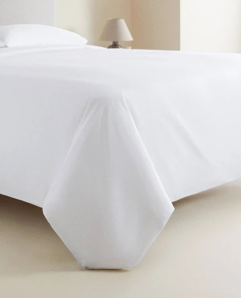 Zarahome Percale Duvet Cover (200 Thread Count) (150 x 220 cm / White) — view 8