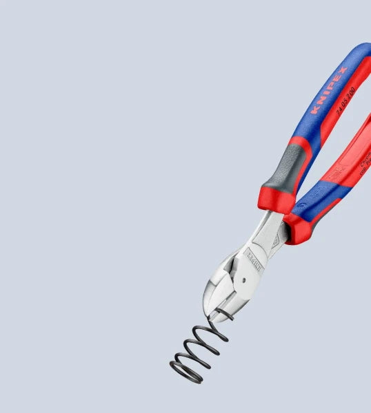 KNIPEX 74 05 200 Diagonal Pliers - Chromium-Vanadium Steel - Plastic - Blue/Red - 200 mm - 303 g (Blue) — view 8