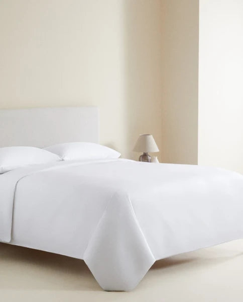 Zarahome Percale Fitted Sheet, 30 cm High (200 Thread Count) (90 x 200 x 30 cm / White) — view 4