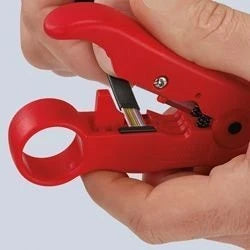KNIPEX 16 60 06 SB Coaxial Stripping Tool 125 mm (Red) — view 5