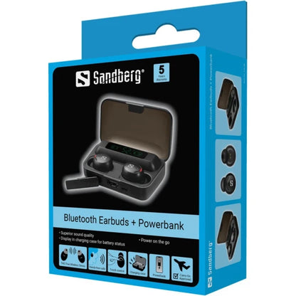 SANDBERG Bluetooth Earbuds and Power Bank (Black) — view 8