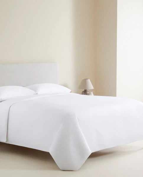 Zarahome Percale Cotton Flat Sheet (200 Thread Count) (160 x 280 cm / White) — view 11