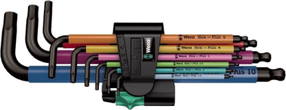 Wera 05022210001 L-shaped metric hex key set, 9 pcs (1.5, 2, 2.5, 3, 4, 5, 6, 8, 10 mm), 9 cm, 22.4 cm (95 x 31 x 241 mm