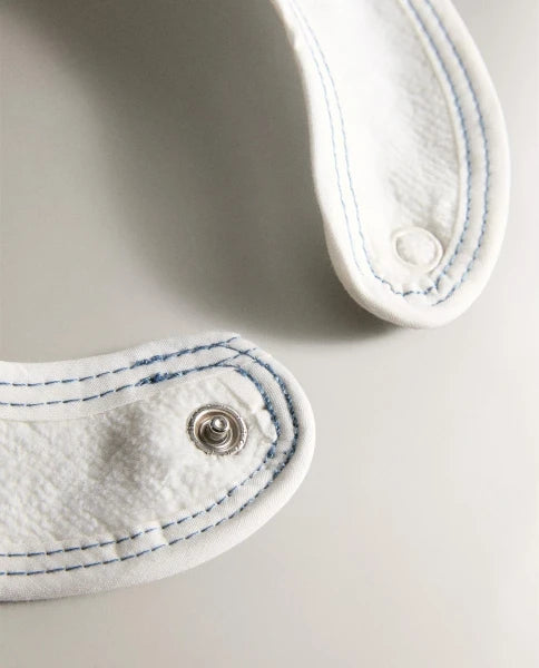 Zarahome Velour Baby Elephant Bib (18 x 20 cm / White) — view 11