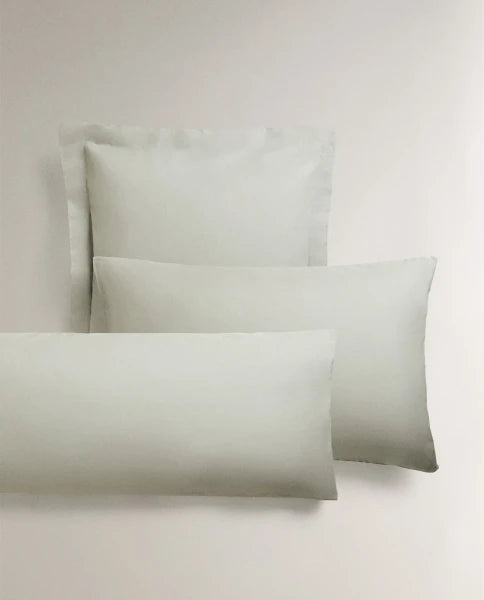 Zarahome Cotton Percale Pillowcase (200 Thread Count) (45 x 155 cm / Green) — view 11