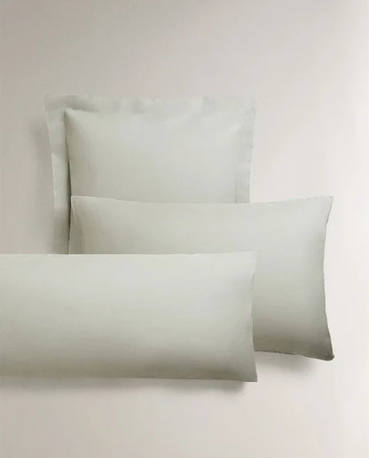 Zarahome Cotton Percale Pillowcase (200 Thread Count) (45 x 155 cm / Green) — view 11