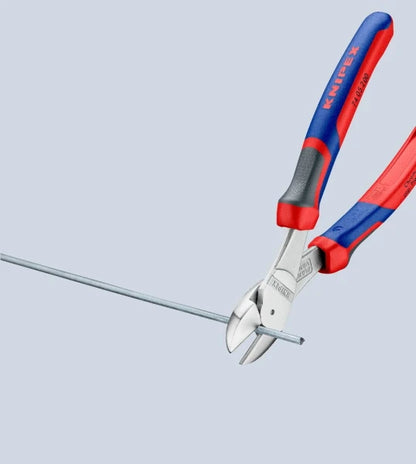 KNIPEX 74 05 200 Diagonal Pliers - Chromium-Vanadium Steel - Plastic - Blue/Red - 200 mm - 303 g (Blue) — view 3