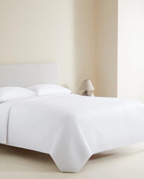 Zarahome Percale Cotton Flat Sheet (200 Thread Count) (160 x 280 cm / White) — view 3