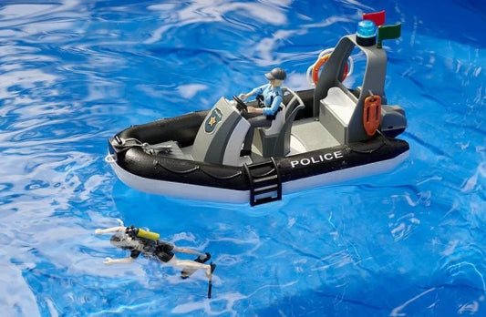 Bruder Promising Police Car with Boat (Black)