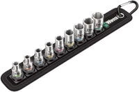 Wera 05003883001 Socket Set 1/4 in Drive Metric 9-piece 5, 5.5, 6, 7, 8, 10, 11, 12, 13 mm (70 x 45 x 266 mm / Gray)