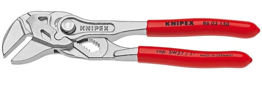 KNIPEX 86 03 150 Slip-joint Pliers, 15 cm, 2.7 cm, Chromium-Vanadium Steel, Plastic, Red (Red)