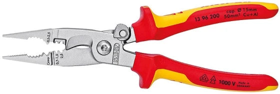KNIPEX 13 96 200 Needle-nose pliers, Steel/Plastic, Red/Orange, 20 cm, 280 g (Orange; Red) — view 3